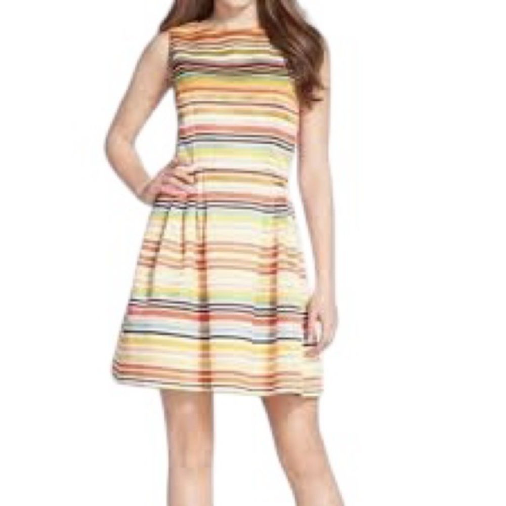 CeCe Colorful Striped Fit & Flare Dress, Size 4